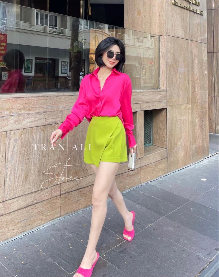 Manifesting Wishes, Chartreuse Color, Color Blocking Outfits, Neon Outfits, Draping Fashion, Western Wear Outfits, Europe Outfits, Casual Day Outfits, Korean Fashion Dress