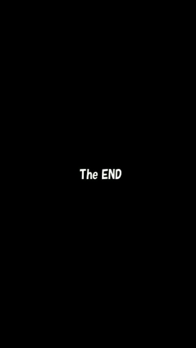 the end logo on a black background