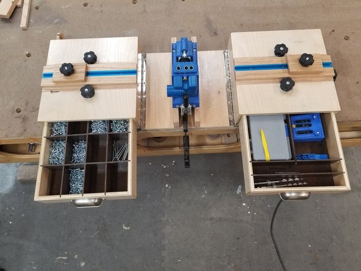 two pieces of wood are being worked on with the same machine as it is attached to another piece