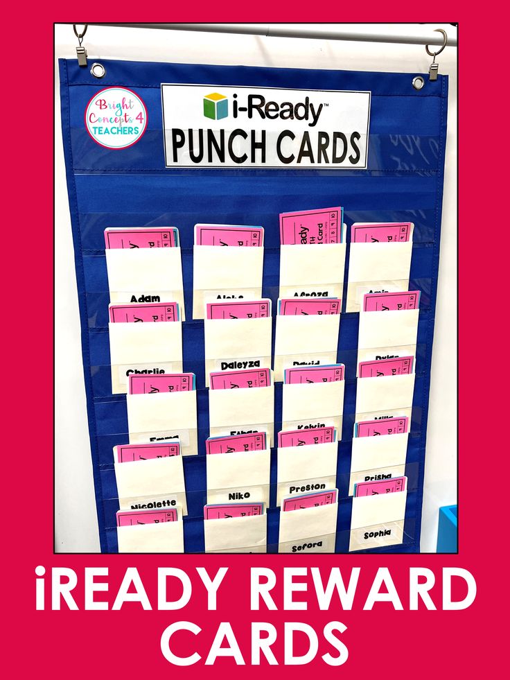 a poster with pink and white writing on it that says, ready reward cards for teachers