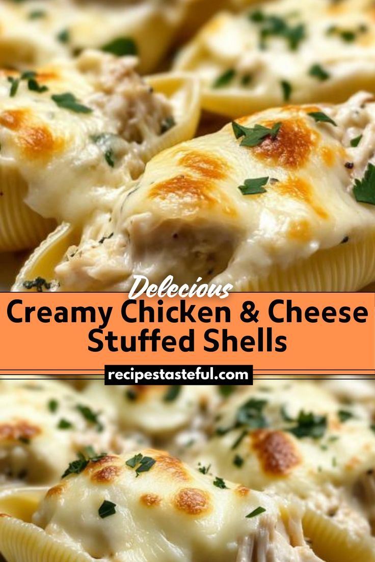 creamy chicken and cheese stuffed shells