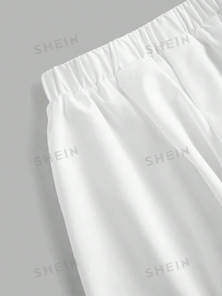 SHEINNeu Women Elastic Waist Wide Leg Bloomers Shorts In Solid Color | SHEIN USA Bloomers Shorts, Women Shorts, Fashion Online Shop, Sports Equipment, Online Fashion, All Fashion, Men's Clothing, Fashion Inspiration, Elastic Waist