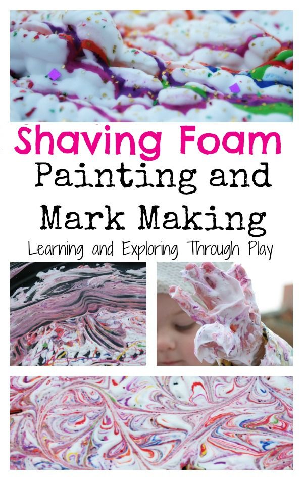 the cover of shaving foam painting and mark making learning and exploring through play with pictures