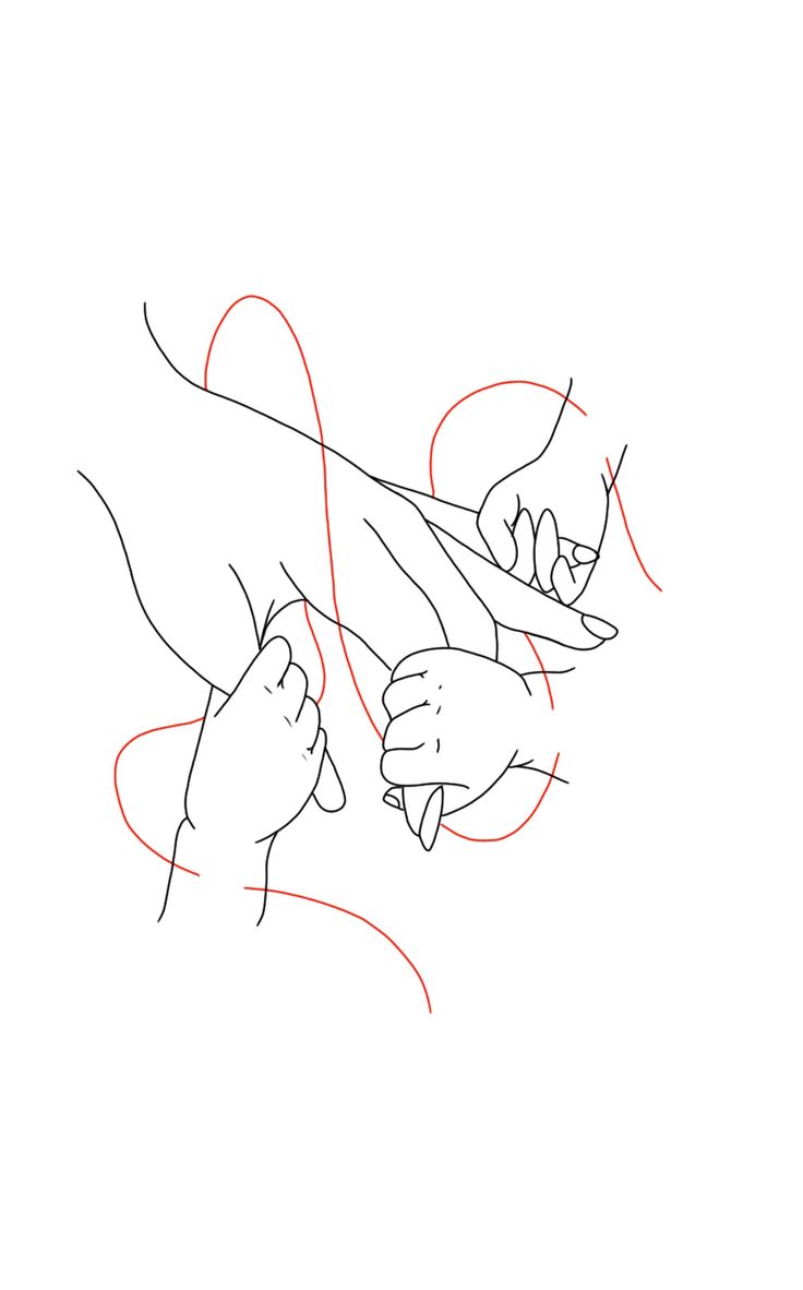 a drawing of hands holding each other