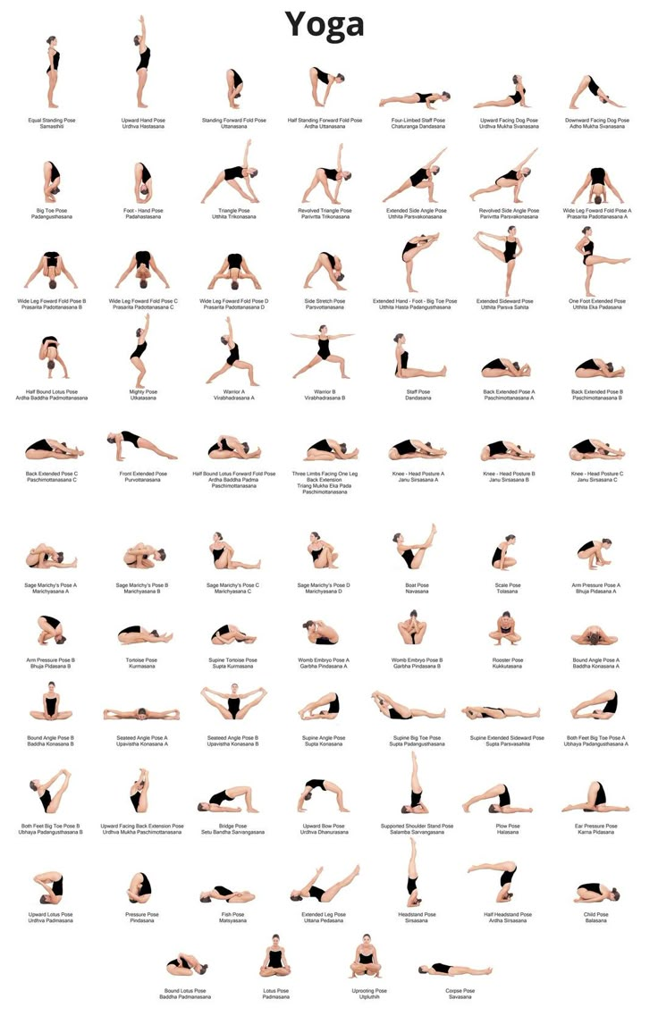 a woman doing yoga poses in different positions