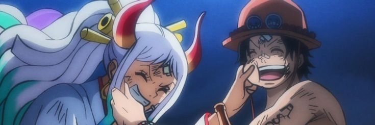 two anime characters are talking on their cell phones while one looks at the other's face