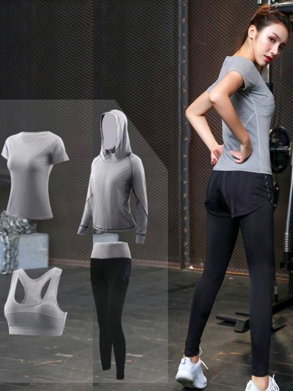 Sku CY-!24150 Material Fiber Blended , Chinlon , Nylon Feature Solid Occasion Sports Seasons Spring , Summer , Autumn , Winter Type Yoga Suits Number 3 PIECES,4 PICECS,5 PICECS Color BLACK,PINK,LIGHT GRAY Size S(US 2),M(US 4),L(US 6),XL(US 8),2XL(US 10) Size chart: Please consult the size chart we provide for this item's measurements to help you decide which size to buy. Please note: There may be 1-3cm differ due to manual measurement. CMINCH Cm Bra Length Bust Sleeve Waist Hips Top Length Bottom Length S(US 2) 31 80 59 68 82 58 90 M(US 4) 32 84 60 72 86 59 91 L(US 6) 33 88 61 76 90 60 92 XL(US 8) 34 92 62 80 94 61 93 2XL(US 10) 35 96 63 84 98 62 94 Functional Moisture-wicking Stretch Sets, Athleisure Sports Sets With High Stretch, High Stretch Athleisure Sets For Sports, Breathable Stretch Sportswear Sets, Stretch Athleisure Sports Sets, Breathable Stretch Training Sets, Functional Moisture-wicking Training Set, Functional Moisture-wicking Training Sets, Stretch Sportswear Sets For Sports