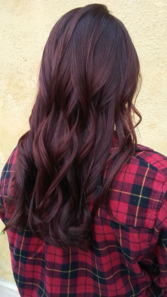 Burgundy Balayage, Hair Color Plum, Hair Smoothing, Formal Updos, Spa And Salon, Plum Hair, Aveda Salon, Aveda Color, Brazilian Blowout