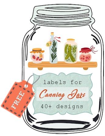 a mason jar with labels for canning jars on it and the words, labels for canning jars 40 + designs