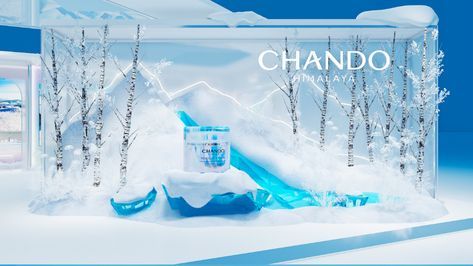 an advertisement for chando is shown in the snow