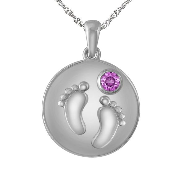 Celebrate the miracle of birth with this commemorative pendant. This pendant includes a rope chain that is secured with a spring ring clasp. You may personalize with a birthstone of your choice and an engraving on the back. Baby Footprint, Jared The Galleria Of Jewelry, Baby Footprints, Engagement Style, Kay Jewelers, Disc Pendant, Accessories Jewelry Necklace, Birthstone Necklace