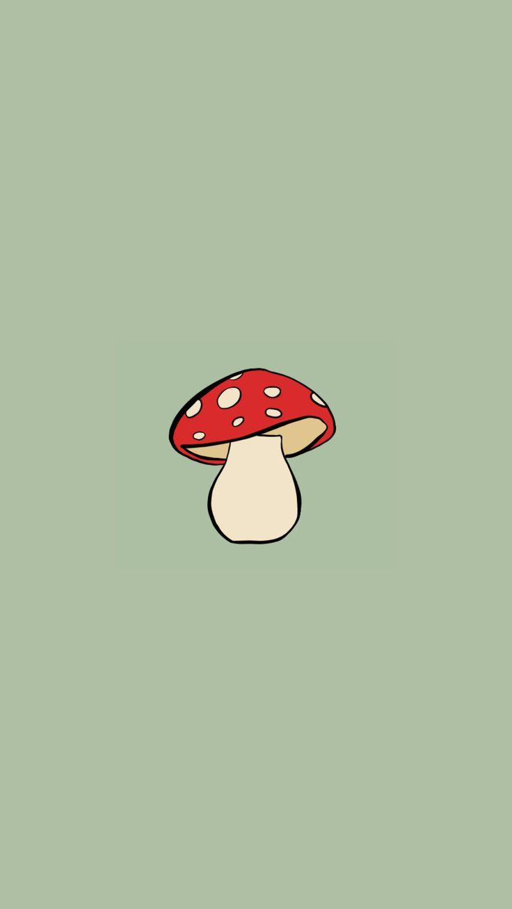 a red mushroom on a green background