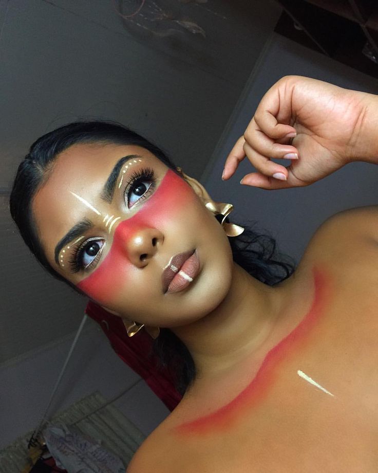 |It's been everywhere but my own personal accounts, so here it is, again| - - - - - Taino ❤️ Indigenous Makeup, Native American Makeup, Bday Makeup, African Makeup, Peruvian Straight Hair, Festival Ideas, Rave Makeup, Indian Makeup, Foto Tips