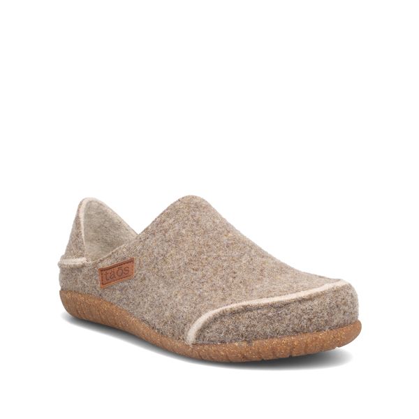 Convertawool Winter Slip-on Slippers With Leather Footbed, Winter Leather Footbed Slip-on Slippers, Comfortable Fall Slip-ons With Stitched Sole, Classic Winter Slippers With Rubber Sole, Beige Slippers With Leather Footbed And Round Toe, Comfortable Winter Clogs With Leather Sole, Beige Leather Footbed Slippers With Round Toe, Casual Brown Wool Slippers, Wool Clogs With Cushioned Footbed And Round Toe