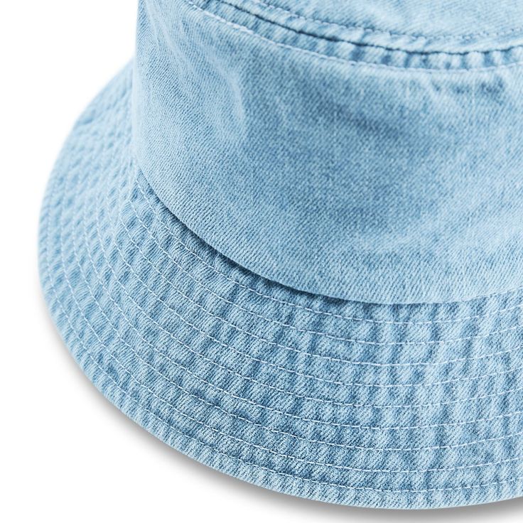 Boast a casual look with this men’s denim bucket hat – the ideal accessory for a relaxed yet trendy look. The denim construction is made from 100% cotton – soft, breathable, and comfortable. Complete with a moisture-wicking sweatband that keeps you cool and dry during urban explorations or outdoor activities. Denim Bucket Hat, Different Hats, Urban Exploration, Light Wash Denim, Keep Your Cool, Color Shades, Hat Sizes, Snug Fit, Outdoor Activities