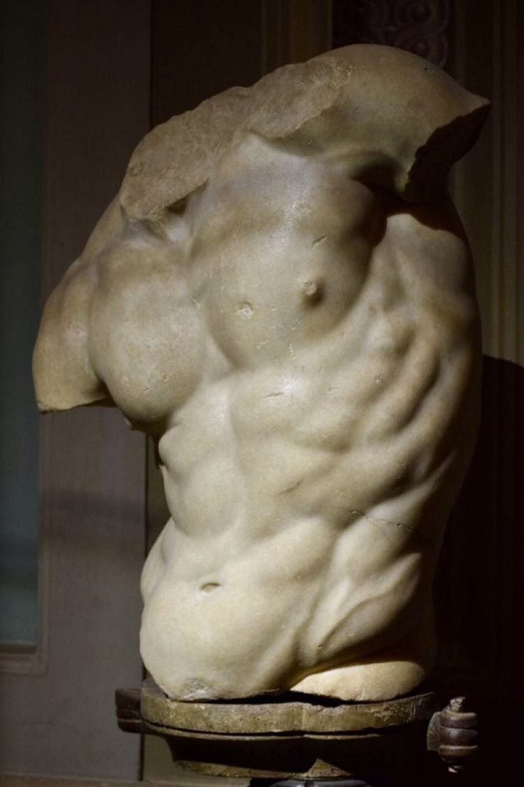 there is a statue that looks like a man's torso