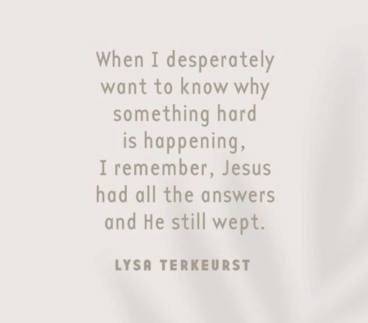 an image with the quote when i desperately want to know why something hard is happening, i remember, jesus had all the answers and he still went