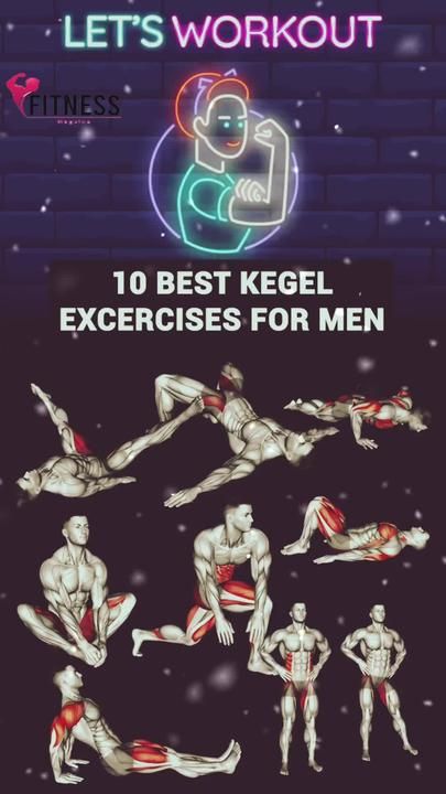 the poster shows how to do exercises for men in different poses and positions, with text that