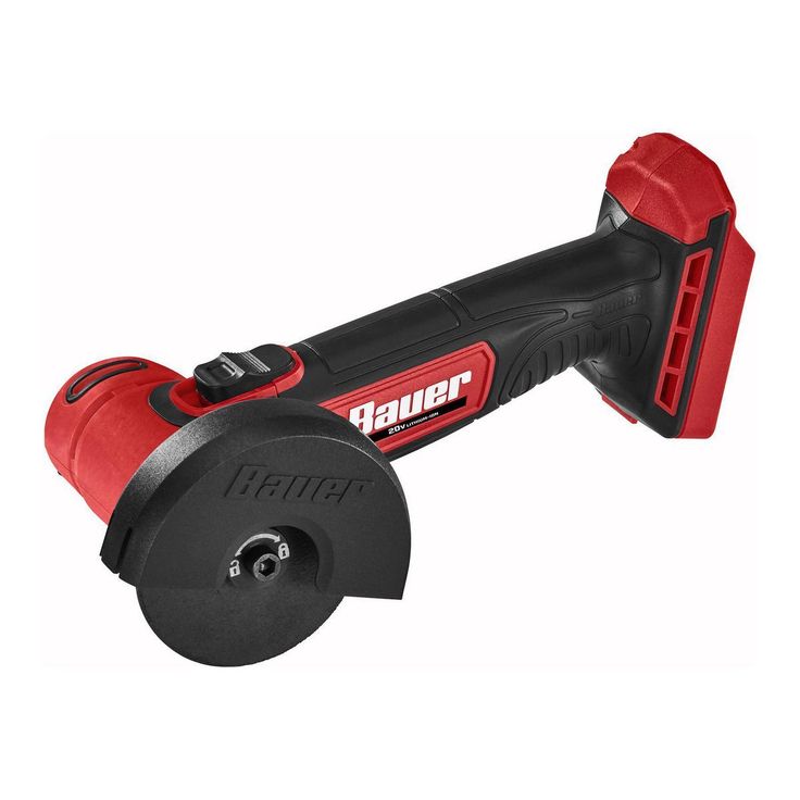 a black and red power tool on a white background