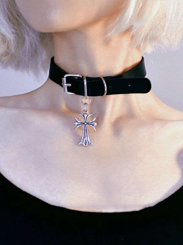 [$4.51]Punk Cross Pendant Black Choker Trendy Chokers, Cross Choker, Punk Accessories, Layered Chokers, Boho Choker, Gothic Accessories, Vintage Gothic, Black Choker, Choker Style