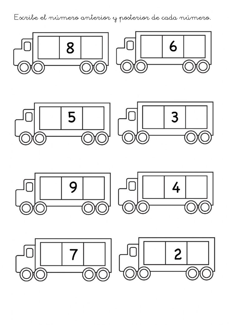 the worksheet for numbers 1 - 10 with trucks and cars in spanish language