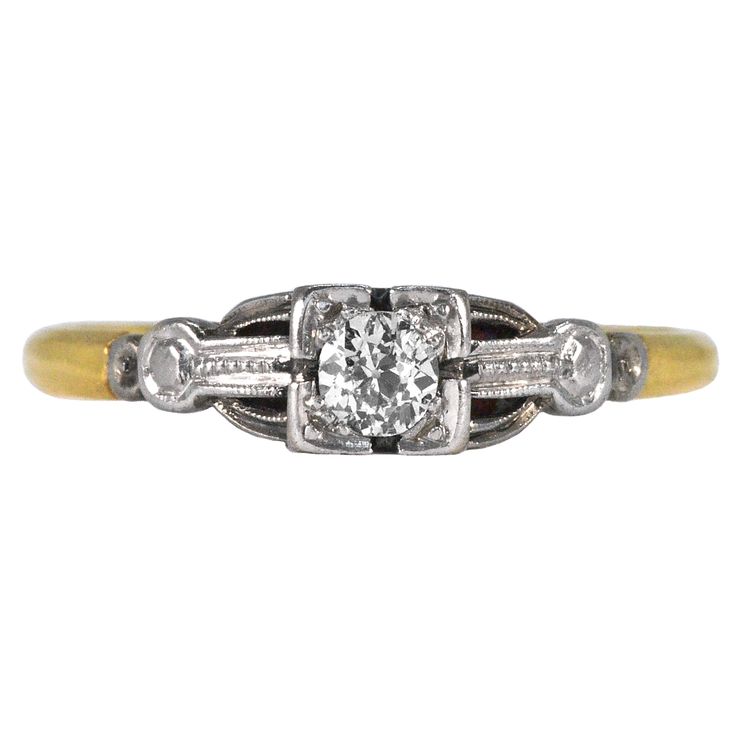 For sale at Antique & Vintage Elegance, online jewellery: 18ct Gold & Platinum Art Deco Diamond Ring. A beautiful, one-of-a-kind Art Deco engagement ring. Free shipping Australia-wide. #AntiqueEngagementRings #ArtDecoJewellery #VintageEngagementRings #DiamondRings #ArtDecoEngagementRing Art Deco Diamond Ring Engagement, Art Deco Diamond Ring, Deco Diamond Ring, Art Deco Diamond Rings, Antique Diamond Rings, Platinum Diamond Rings, Diamond Solitaire Ring, Vintage Elegance, Antique Engagement Rings