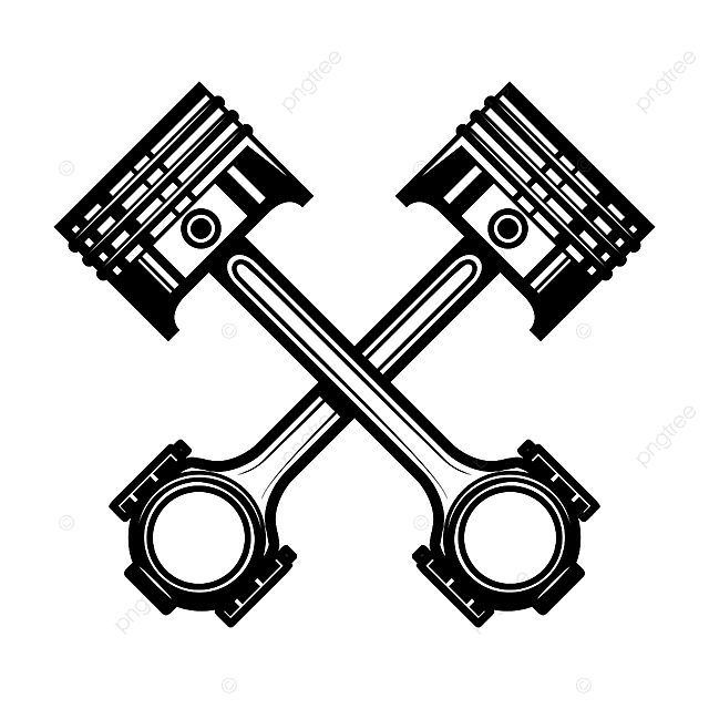 two crossed wrenches with gears in the middle on a white background, black and white, logo, illustration png and psd