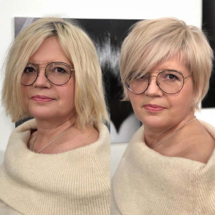 Short Haircut with Bangs for Square Faces Short Haircuts With Bangs, Asymmetrical Bangs, Best Hairstyles For Women, Haircut For Square Face, Square Face Hairstyles, Fine Straight Hair, Hair To One Side, Hairstyles For Women Over 50, Chin Length Hair