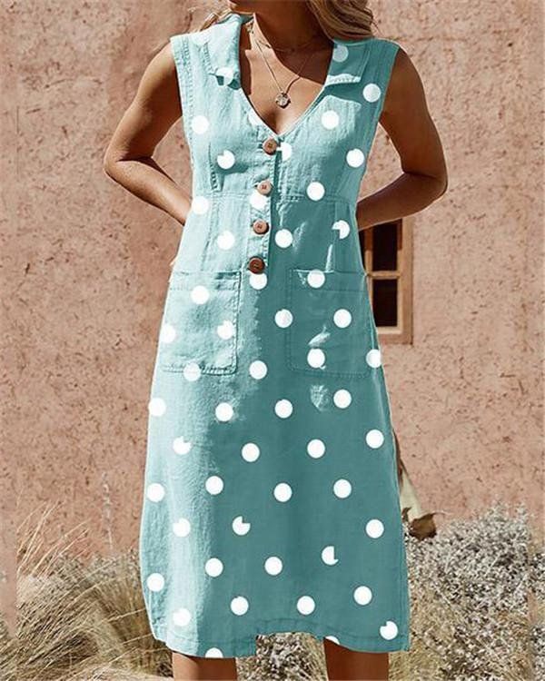 HOT SELLING!Free Shipping Order Over $80BUY 3 USE 8% OFF CODE: 8OFF Item :H3122Descriptions: Sleeve Length: SleevelessStyle: Casual, FashionTops Length: DressPattern: Polka DotsMaterial: Polyester，LinenSeason: Spring, SummerPackage included:1 * DressDue to the difference between different monitors, the picture may not reflect the actual color of the item. ShippingReceiving time = Processing time + Shipping time Return PolicyOur GuaranteeReturn or exchange within 15days from the delivered date.Re Vacation Maxi Dress, Rock Opera, Sukienki Plus Size, Plus Size Elegant, Trendy Fashion Outfits, Pocket Dress, Plus Size Dress, Printed Maxi Dress, Dress Pattern