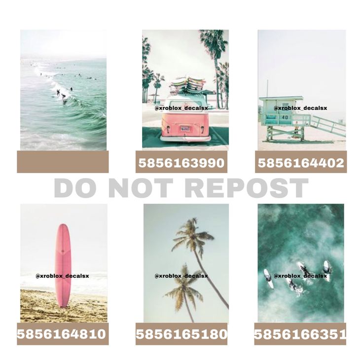 multiple photos with the words don't repost and surfboards in different colors