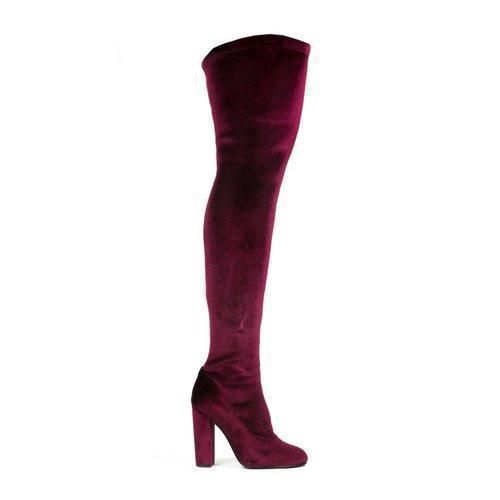 Maven is fall fashion at it’s finest! This super chic velvet over the knee boot is great for any occasion! Maven features a durable synthetic out-sole with 4.25 heel height, 18.5 inch circumference and 27.5 in shaft. Glamorous Over-the-knee Boots, Fall Over-the-knee Boots, Burgundy Platform Boots For Fall, Burgundy Knee-high Boots For Winter, Burgundy Knee-high Winter Boots, Winter Knee-high Burgundy Boots, Knee-high Platform Boots For Night Out In Fall, Knee-high Platform Boots For Fall Night Out, Glamorous Heeled Boots For Fall