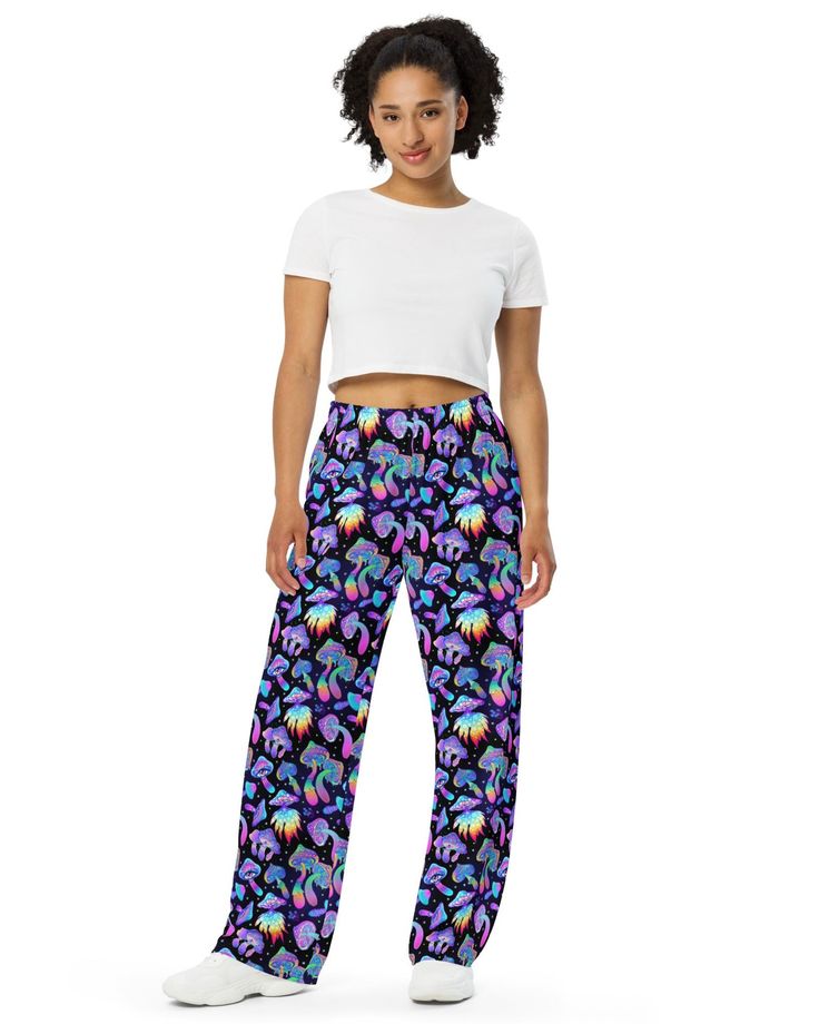 Get the comfort of pajamas in this stylish pair of wide-leg pants. With the adjustable waist and stretchy fabric, it’s like your favorite sweatpants but better. • Relaxed unisex fit • Practical side pockets • Elastic waistband with a white drawstring • Can be worn on the waist or on the hips • Premium knit mid-weight jersey fabric • 95% polyester, 5% elastane (fabric composition may vary by 1%) This product is made especially for you as soon as you place an order, which is why it takes us a bit Casual Wide Leg Pants For Leisure, Wide Leg Yoga Pants With Elastic Waistband For Lounging, Casual Sleepwear Straight Pants For Pajama Party, Trendy Loungewear Pants With Side Pockets, Trendy Wide Leg Leisure Sweatpants, Trendy Wide Leg Sweatpants For Leisure, Casual Wide-leg Lounging Pants, Casual Wide-leg Pants For Lounging, Leisure Wide-leg Comfortable Pants