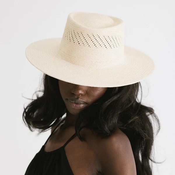 Coco Telescope Crown - GIGI PIP Modern Beach Hats For Summer, Modern Beach Hats For Spring, Modern Summer Beach Hats, Modern Panama Hat With Short Brim For Spring, Summer Panama Hat With Short Brim For Everyday Use, Everyday Natural Panama Hat With Curved Brim, Modern Fedora Panama Hat For Spring, Elegant Everyday Boater Hat For Spring, Modern Wide Brim Hat For Spring