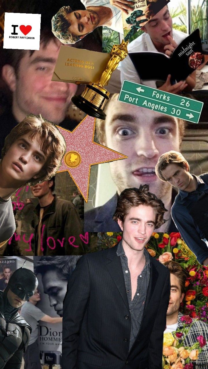 the collage has many different pictures and words on it, including one with a star