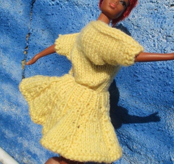 1960 Dress, Skating Dress, Yellow Knit, Skating Dresses, Age Spots, Vintage Barbie, Fingerless Gloves, Leotards, Arm Warmers