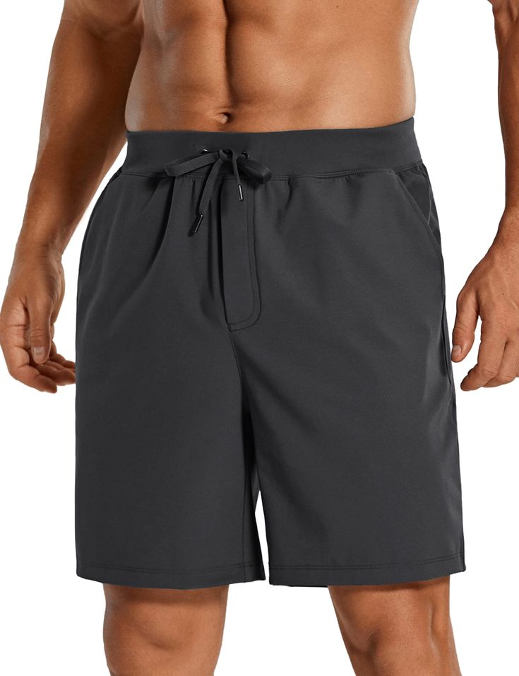 PRICES MAY VARY. Designed for daily wear or workout 4-way stretch, premium soft, wrinkle-free, decent thick and cool to touch 7 Inseam. Linerless Elastic waistband with drawstring Two side pockets and a right zipper pocket Perfect for daily wear, work, casual, travel, workout, athletic, etc These sports shorts for men are made of soft, stretchy, and durable fabric. Elastic waistband and drawstring giving you a personalized fit and prevent shorts from sliding down. Great for training or daily cas Lulu Lemon Shorts, Mens Workout Shorts, Stretch Workout, Gym Workouts For Men, Crz Yoga, Hiking Shorts, Travel Workout, Casual Athletic, Golf Pants