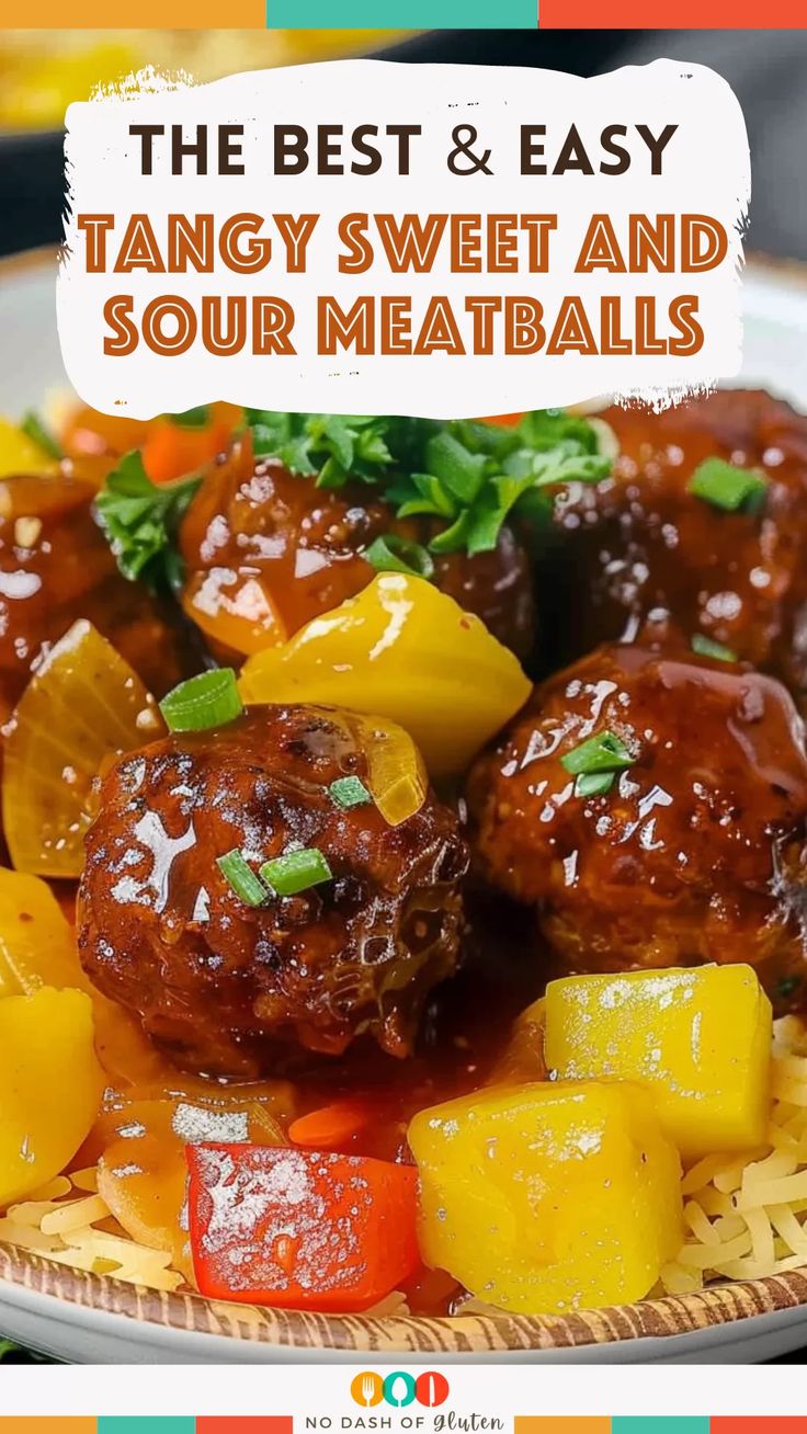 Tangy Sweet and Sour Meatballs Easy Meatballs Appetizers, Bbq And Jelly Meatballs Crockpot, Sweet Sour Meatballs Easy, Meatballs Sweet And Sour, Meatball And Rice Dinner Ideas, Recipe For Meatballs, Crockpot Sweet And Sour Meatballs, Meatball Recipes Sweet And Sour, Sweet And Sour Meatballs Appetizers