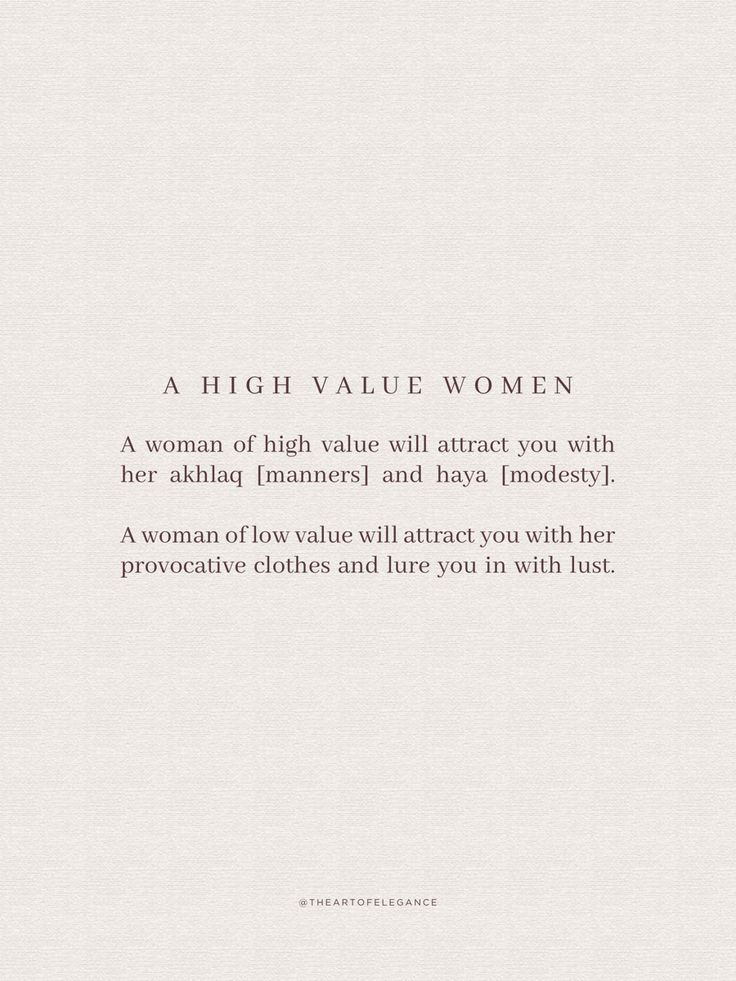 a woman's quote with the words high value women