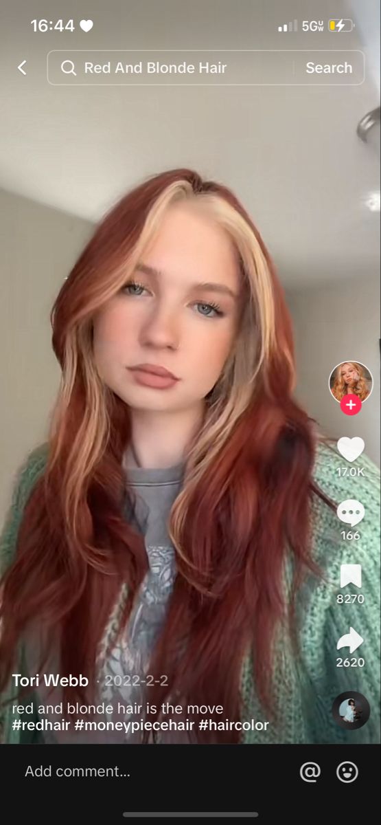 Red And Blonde Hair Color Peekaboo, Blonde Peekaboo, Red Peekaboo, Red Blonde Hair, Peekaboo Hair, Red To Blonde, Hair Color And Cut, Hair Inspiration Color, Blonde Hair Color