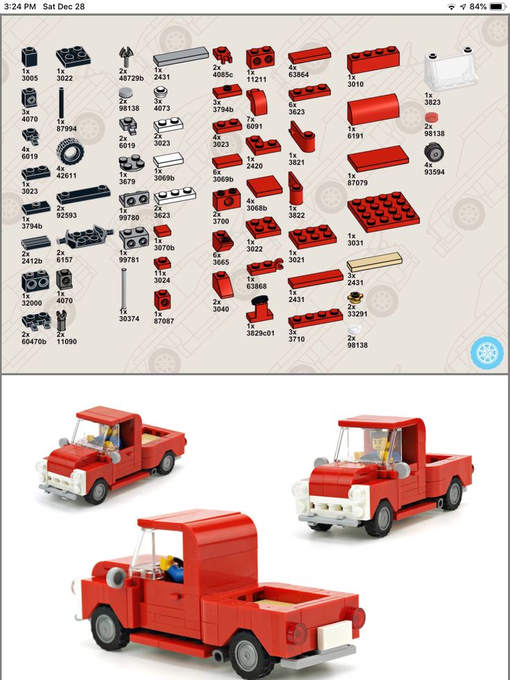 the instructions for how to build a lego truck