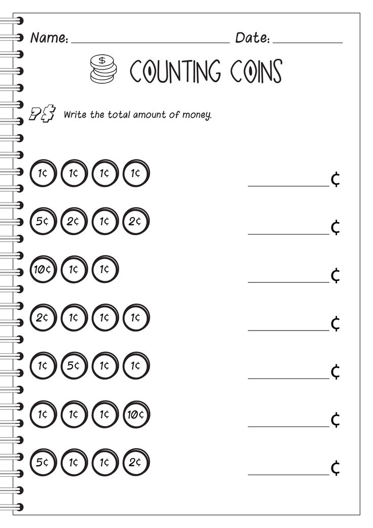 counting coins worksheet for kids to practice counting numbers and counting the number one