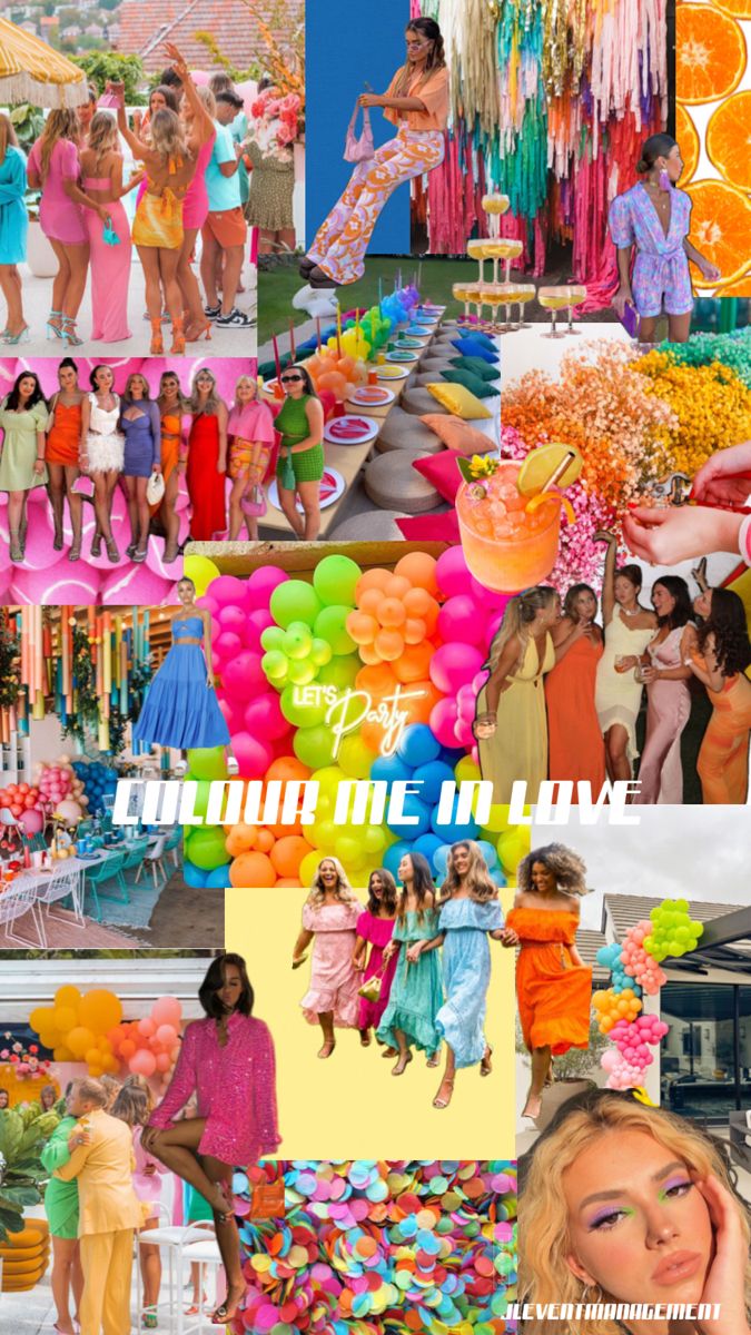 Colourful, bright colours, bachelorette party Colourful Bachelorette, Hens Night Theme, Hens Party Themes, Hen Night Ideas, Yacht Week, Night Theme, Hens Party, Bachelorette Themes, Bachelorette Party Themes