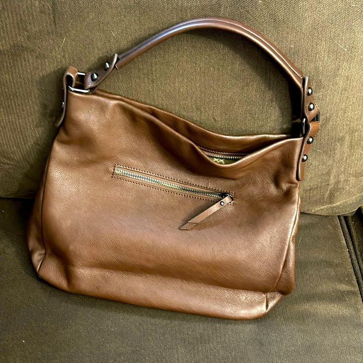 Daniel Lamoda Brown Leather Shoulder Bag. Never Worn. Excellent Condition. Chic Brown Hobo Bag For Errands, Elegant Hobo Satchel With Removable Pouch, Brown Bags With Metal Hardware For Errands, Leather Hobo Bag For Errands, Elegant Hobo Satchel With Adjustable Strap, Chic Hobo Satchel For Errands, Chic Leather Hobo Bag For Errands, Hobo Tote Bag With Metal Hardware For Errands, Brown Hobo Bag With Metal Hardware For Everyday