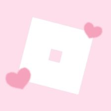 a pink square with two hearts on it