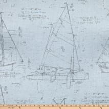 sailboats are shown on a white background with blueprints in the foreground