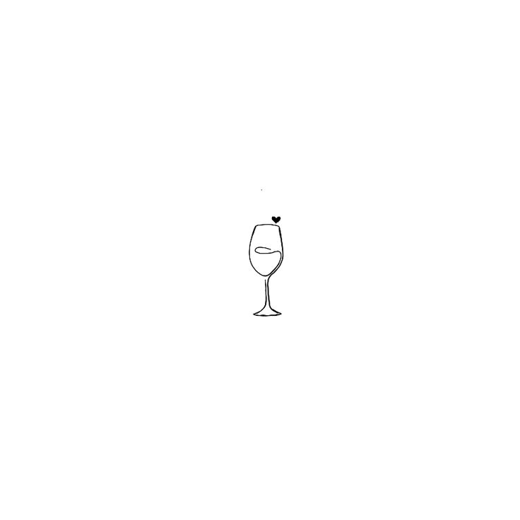 a drawing of a wine glass on a white background