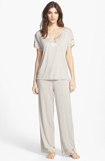 Natori 'Zen Floral' Pajamas | Nordstrom Feminine Floral Print Loungewear Sleepwear, Spring Floral Print Sleepwear For Home, Floral Print V-neck Sleepwear For Loungewear, Floral Pajama Set, Elegant Floral Print V-neck Sleepwear, Floral Pajamas, Multicolor Floral Print V-neck Sleepwear, Pajama Set, Zen