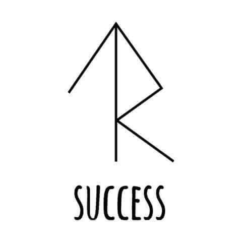 the word success written in black and white with an arrow pointing up to it's right