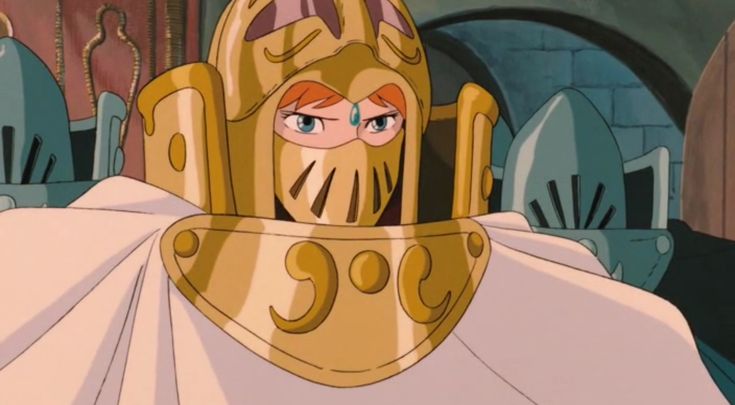 an animated image of a man in armor with his hands on his chest and eyes open