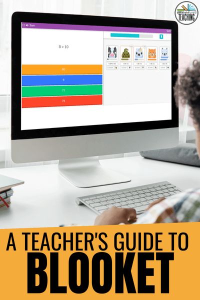 a teacher's guide to blooket on the computer with text overlay